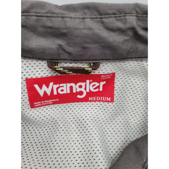 Wrangler Mens Fishing Shirt Gray Shirt M - Picture 3 of 4